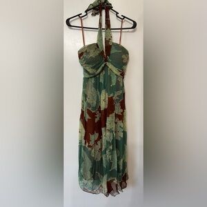 Nicole by Nicole Miller Women Silk Halter Dress Size 6 Wedding Prom Dance Party